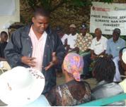 Meeting with beneficiaries in Haiti